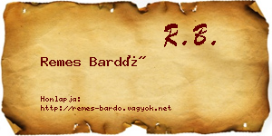 Remes Bardó névjegykártya